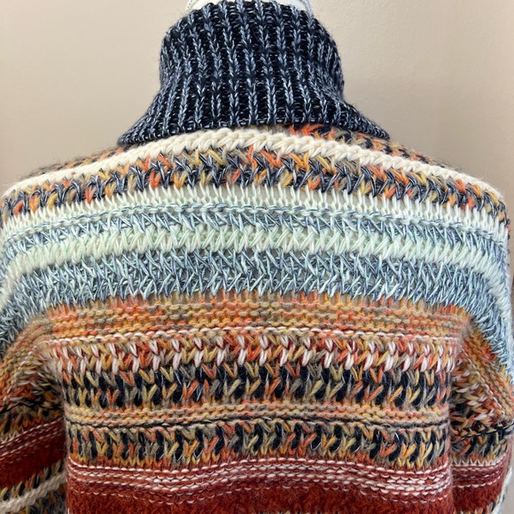 Knitted & Knotted Anthro beautiful multicolor open front sweater cardigan small - Picture 8 of 11